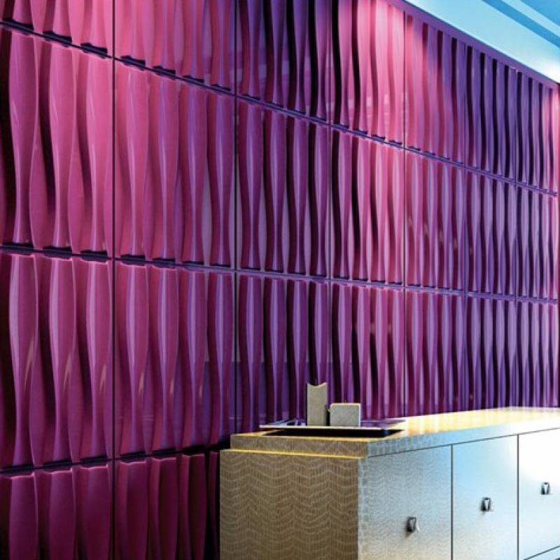 Gạch 3d ốp tường trang trí chống thấm màu tím