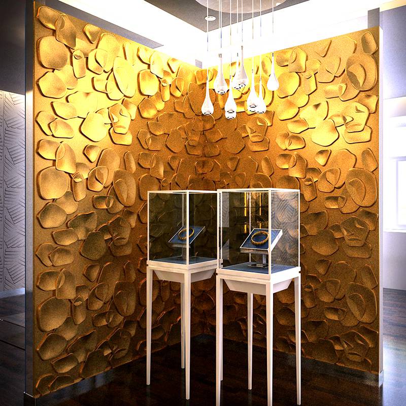 Gạch 3d ốp tường trang trí chống thấm màu đồng