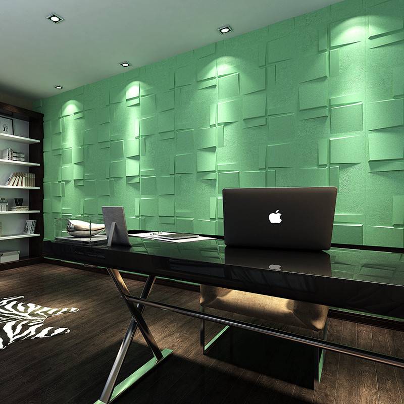 Gạch 3d ốp tường trang trí chống thấm màu xanh