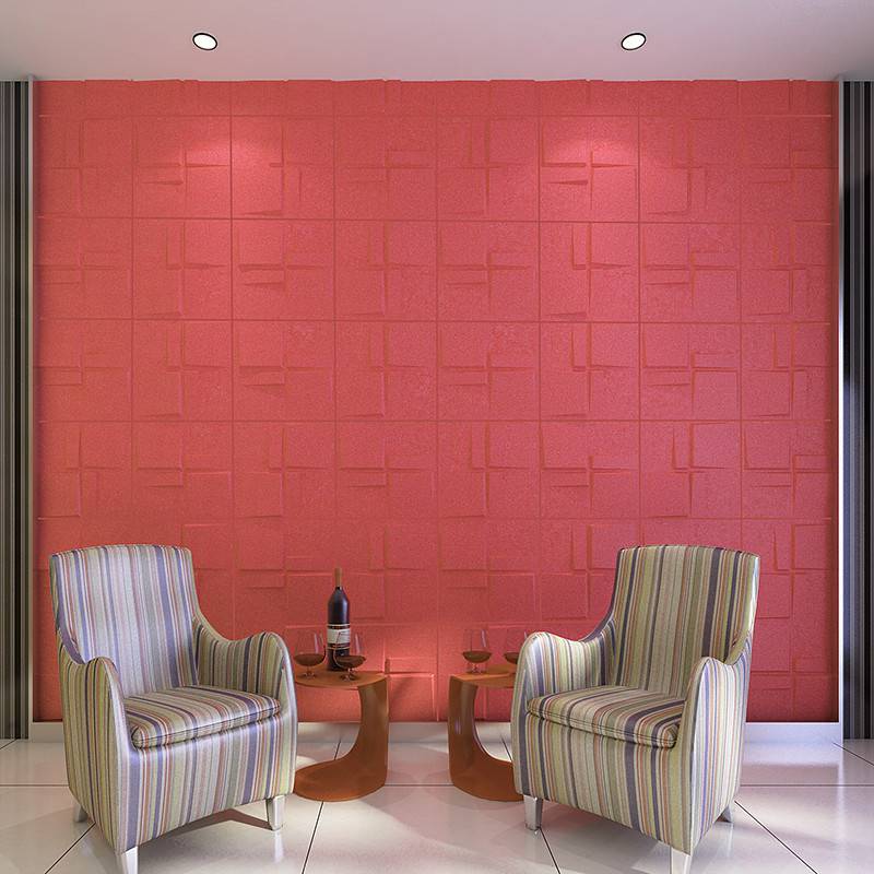 Gạch 3d ốp tường trang trí chống thấm màu đỏ