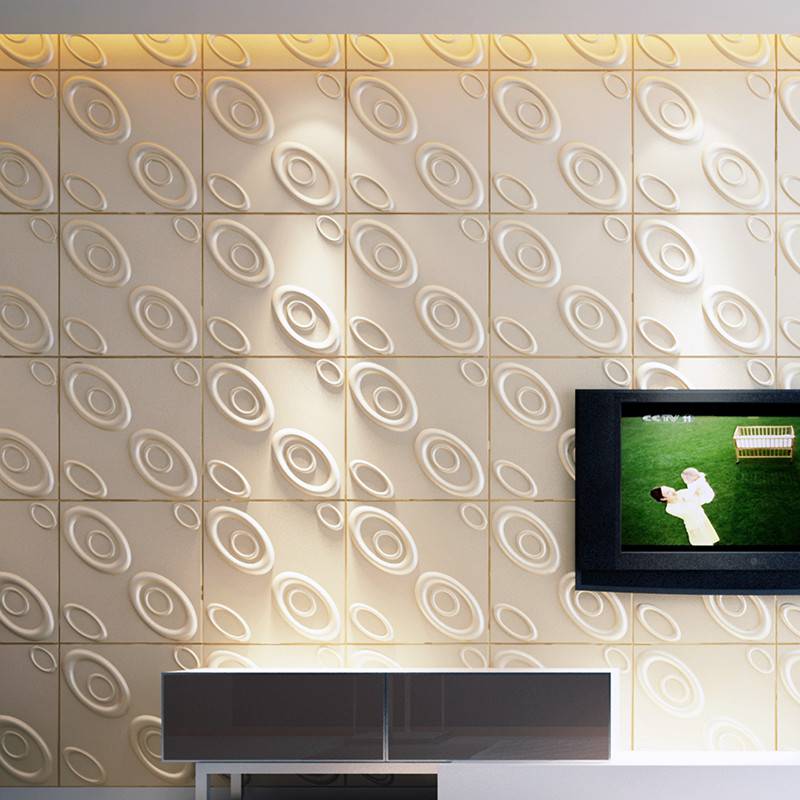 Gạch 3d ốp tường trang trí chống thấm màu sữa