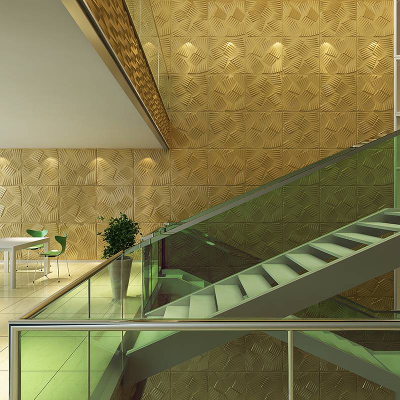 Gạch 3d ốp tường trang trí chống thấm màu vàng
