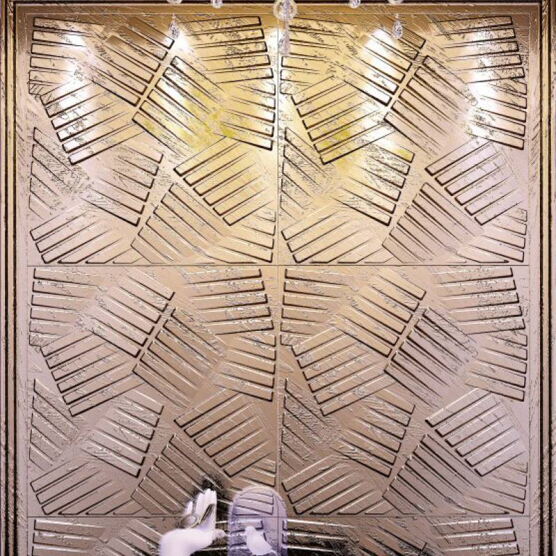 Gạch 3d ốp tường trang trí chống thấm màu xám