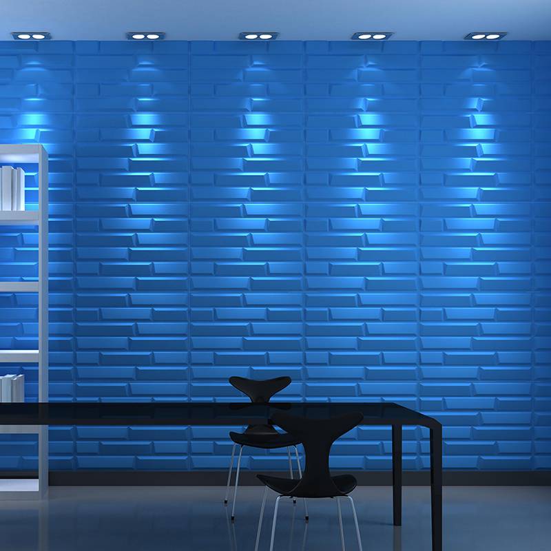 Gạch 3d ốp tường trang trí chống thấm màu xanh