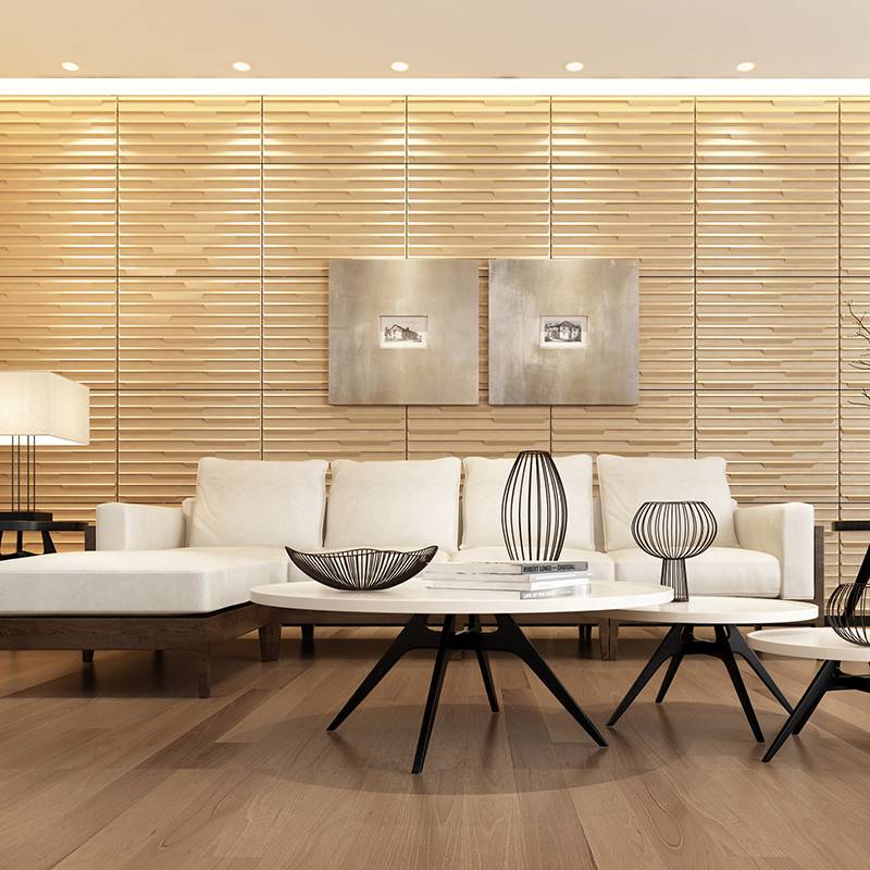 Gạch 3d ốp tường trang trí chống thấm màu be