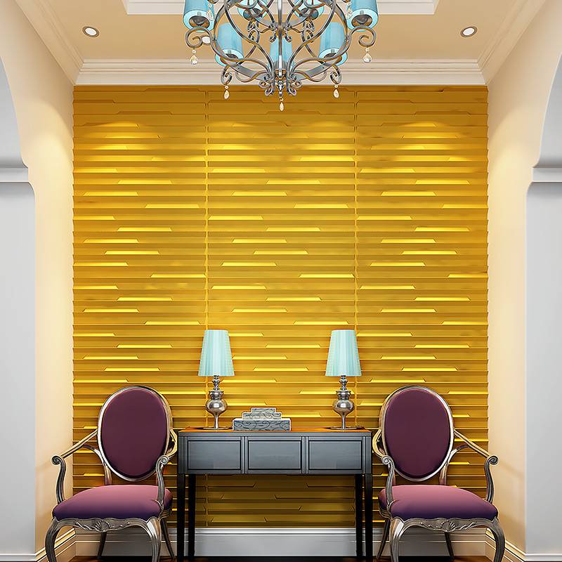 Gạch 3d ốp tường trang trí chống thấm màu vàng