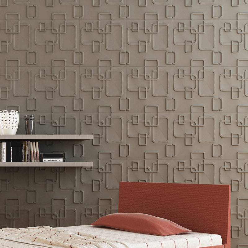 Gạch 3d ốp tường trang trí chống thấm màu xám