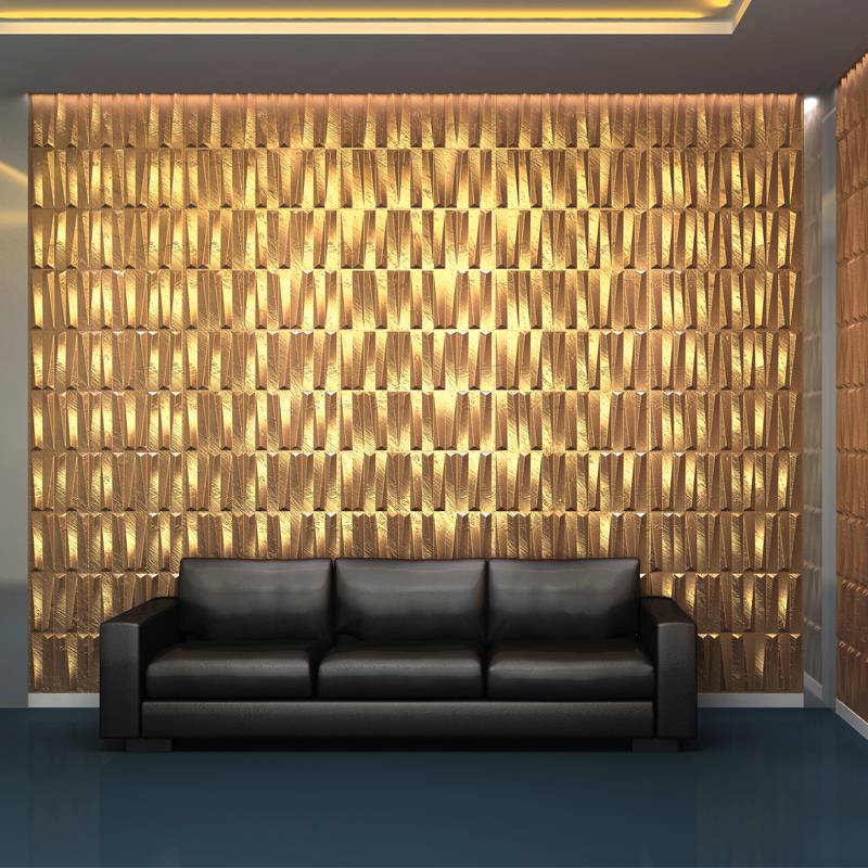 Gạch 3d ốp tường trang trí chống thấm màu đồng