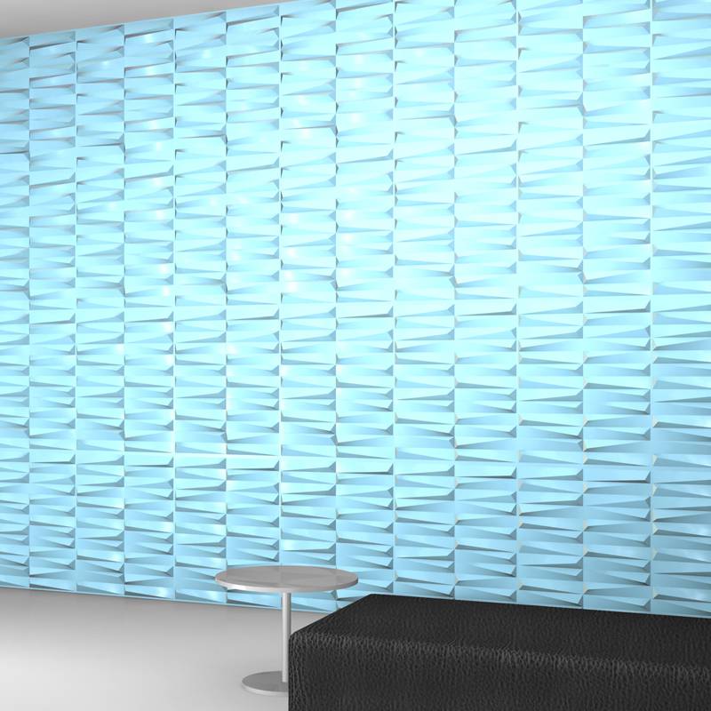 Gạch 3d ốp tường trang trí chống thấm màu xanh