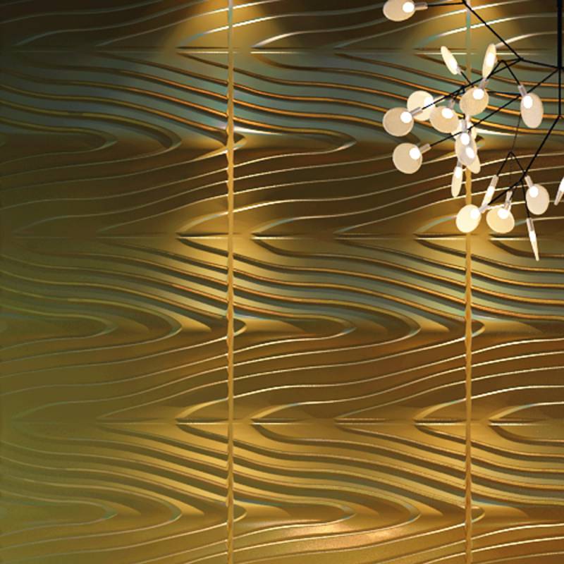 Gạch 3d ốp tường trang trí chống thấm màu đồng