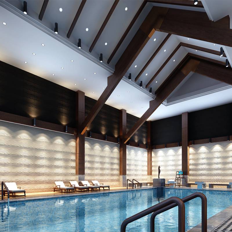 Gạch 3d ốp tường trang trí chống thấm màu trắng