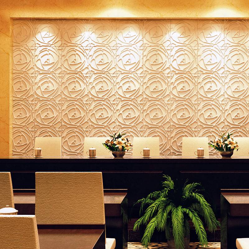 Gạch 3d ốp tường trang trí chống thấm màu be