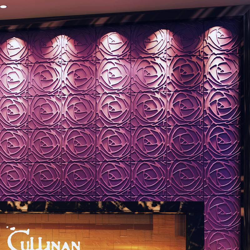 Gạch 3d ốp tường trang trí chống thấm màu tím