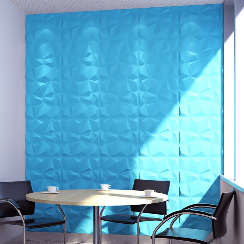 Gạch 3d ốp tường trang trí chống thấm màu xanh