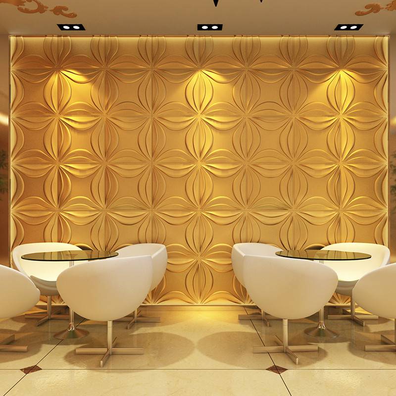 Gạch 3d ốp tường trang trí chống thấm màu vàng