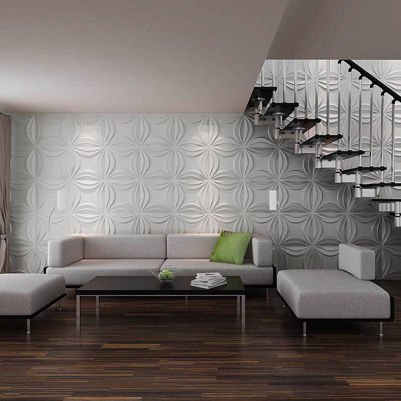 Gạch 3d ốp tường trang trí chống thấm màu xám