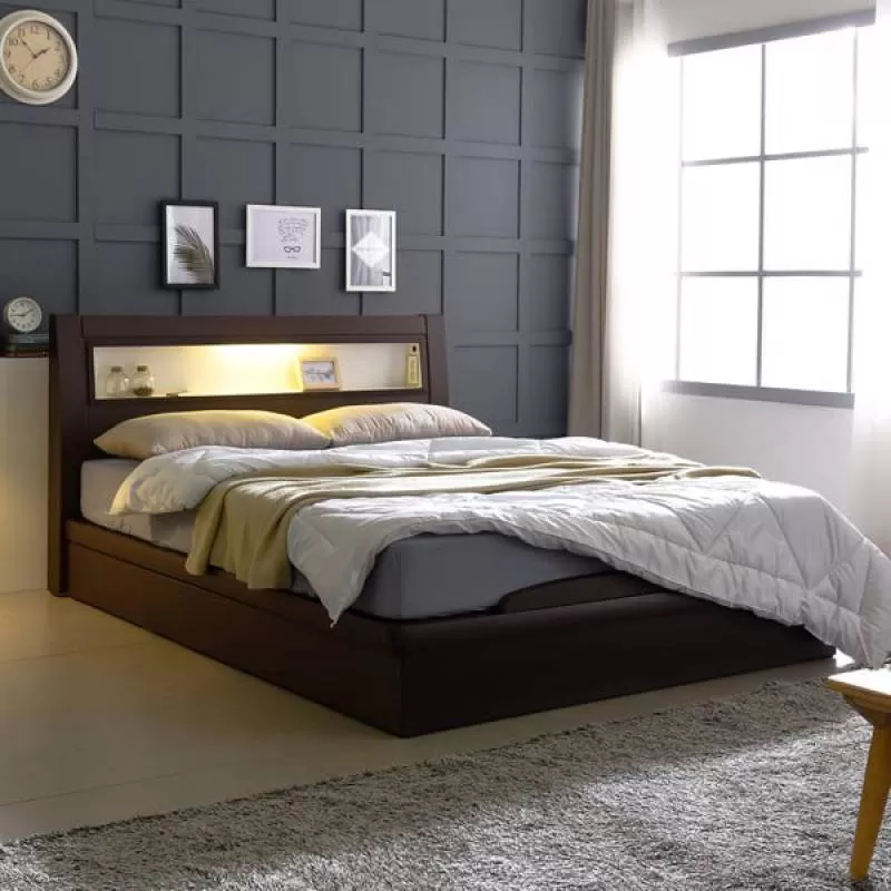 DB013A - GIƯỜNG LED LIEL GỖ MDF SIZE QUEEN