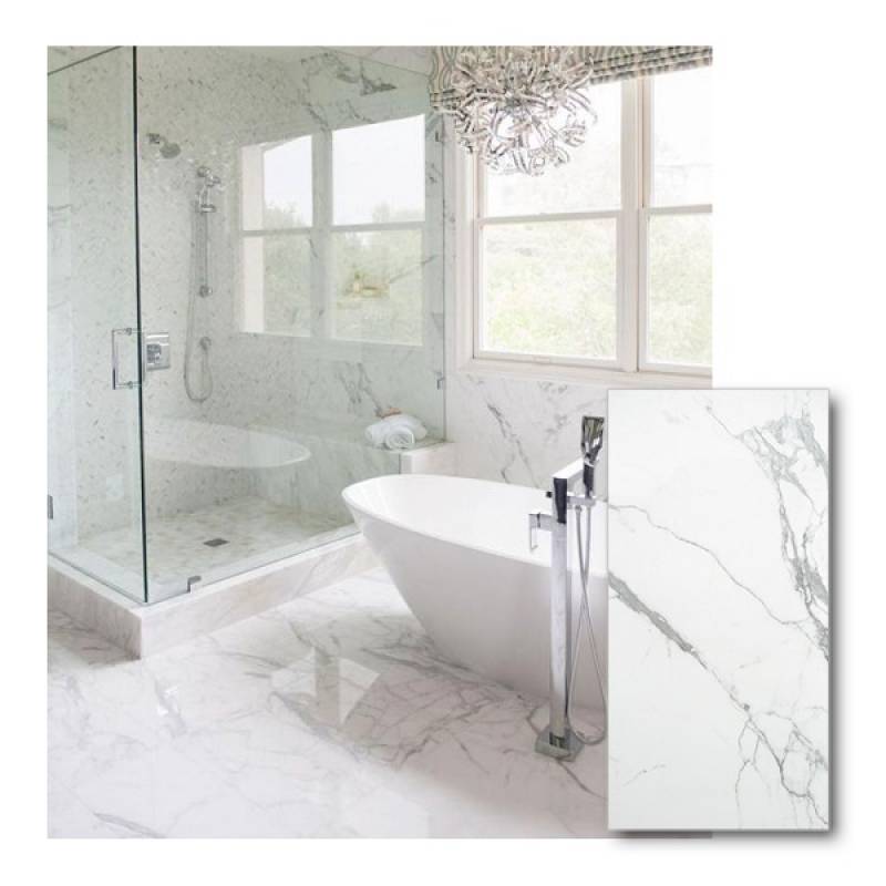 Gạch lát nền Carrara trắng đá cẩm thạch nhân tạo 600*1200mm FP12210