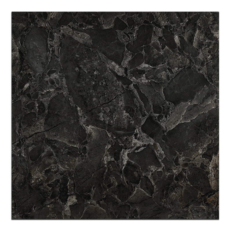 Gạch lát nền men bóng đá cẩm thạch đen 600*600mm FP61009
