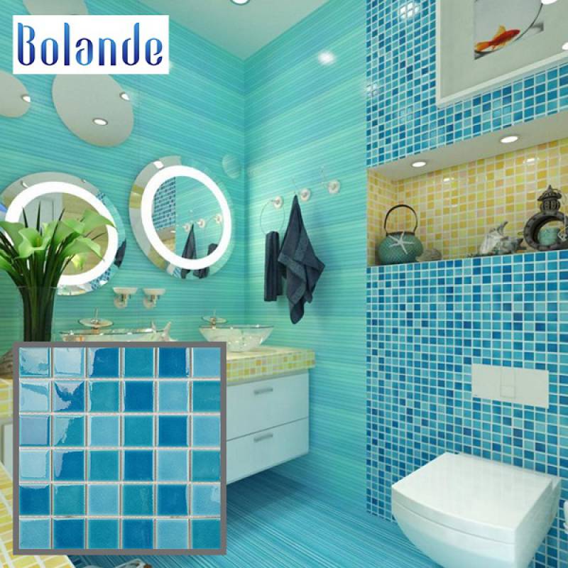 Gạch khảm tráng men gốm sứ màu xanh 300*300mm MSC-22