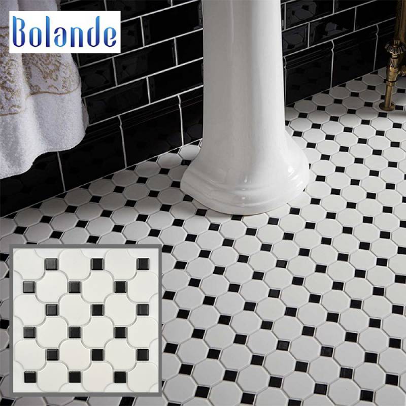 Gạch khảm tráng men gốm sứ trắng đen 295*295mm MSC-15 