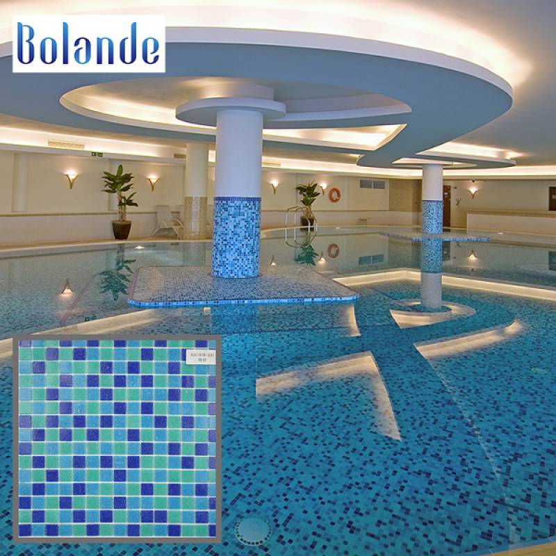 Gạch Mosaic thủy tinh ốp bể bơi cao cấp 300*300mm MSG-17