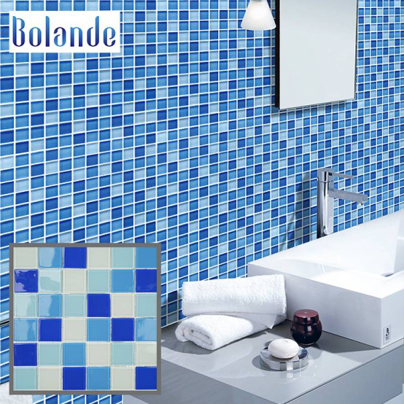 Gạch Mosaic thủy tinh ốp bể bơi cao cấp 300*300mm MSG-18