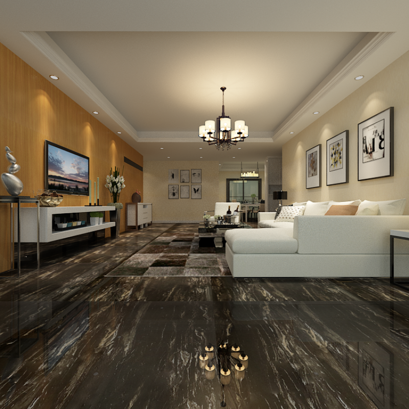 Gạch lát nền chóng trượt tráng men bóng 600*600 màu đen