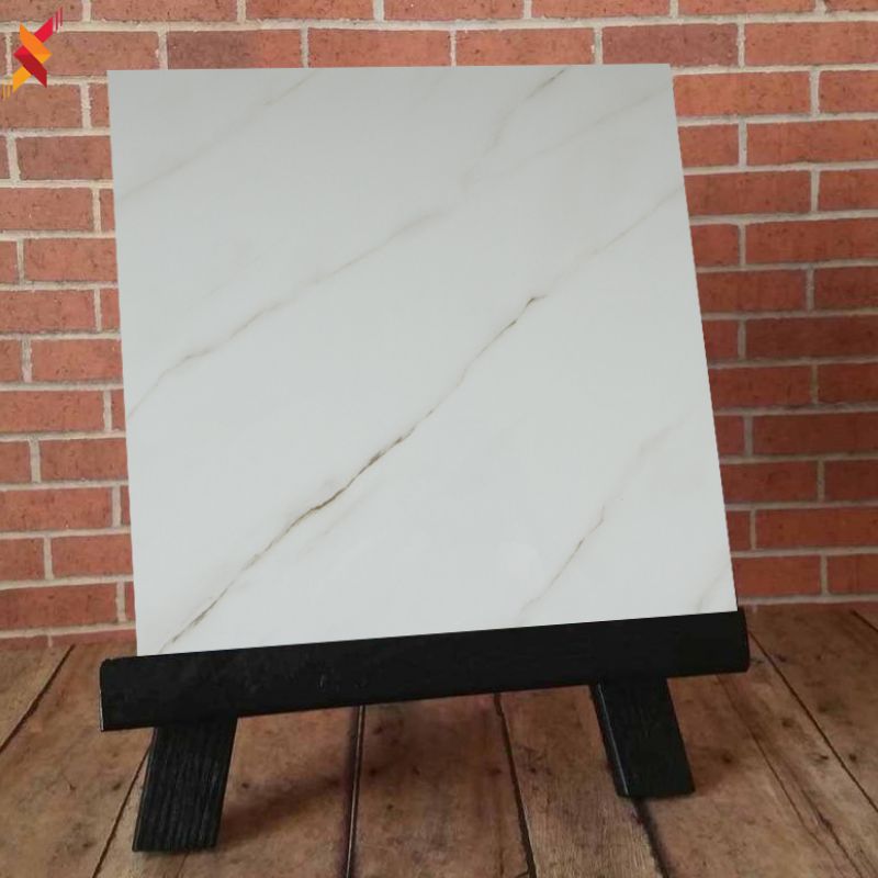 Gạch lát nền đá cẩm thạch men bóng 600*600 màu trắng LL010