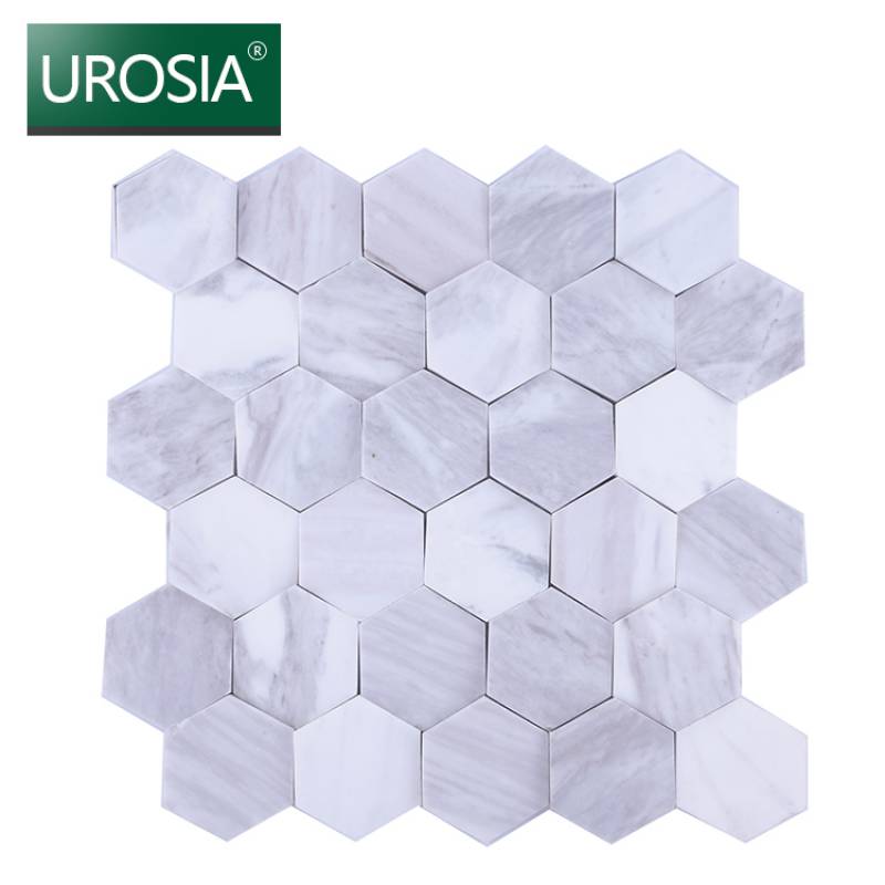 Gạch mosaic ốp tường trang trí màu xám hình lục giác 270*260mm JSMC521