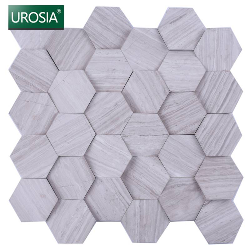 Gạch mosaic ốp tường trang trí màu xám hình lục giác 270*260mm JSMC522