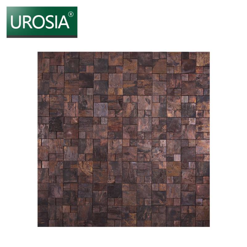Gạch mosaic khảm ốp tường trang trí màu đồng 300*300mm XYB007