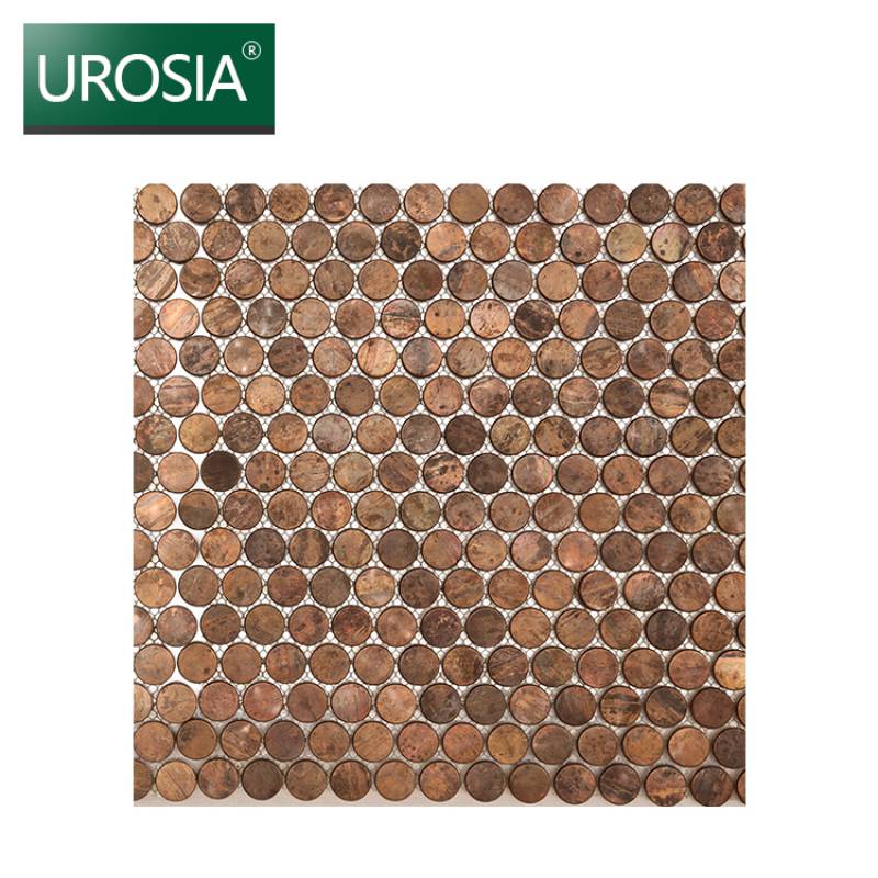 Gạch mosaic khảm ốp tường trang trí màu đồng 300*300mm XYB008