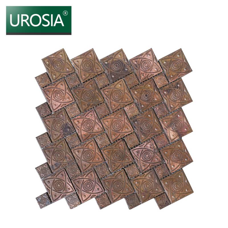 Gạch mosaic khảm ốp tường trang trí màu đồng 300*300mm XYB019
