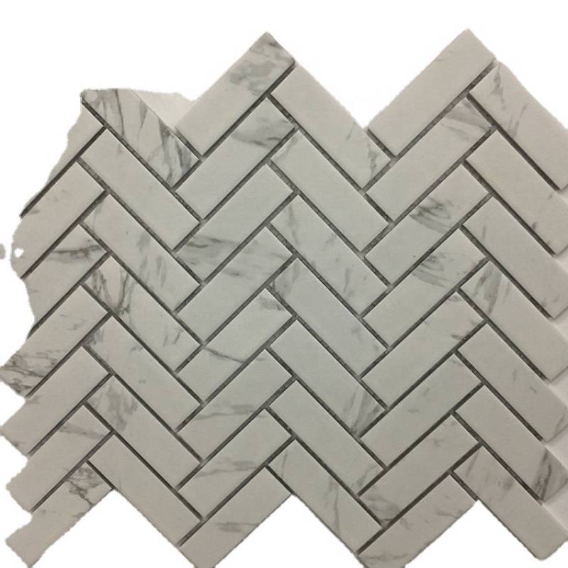 Gạch mosaic ốp tường trang trí xương cá màu trắng 290*290mm XDL005