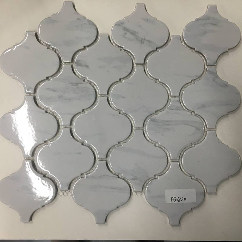 Gạch mosaic ốp tường trang trí hình dạng lồng đèn màu xám 290*290mm PGL220