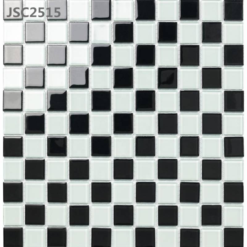 Gạch mosaic ốp tường trang trí  màu đen trắng 300*300mm JSC2515