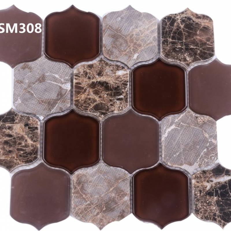 Gạch mosaic trang trí hình dạng lồng đèn màu sắc hỗn hợp 280*300mm JSM308