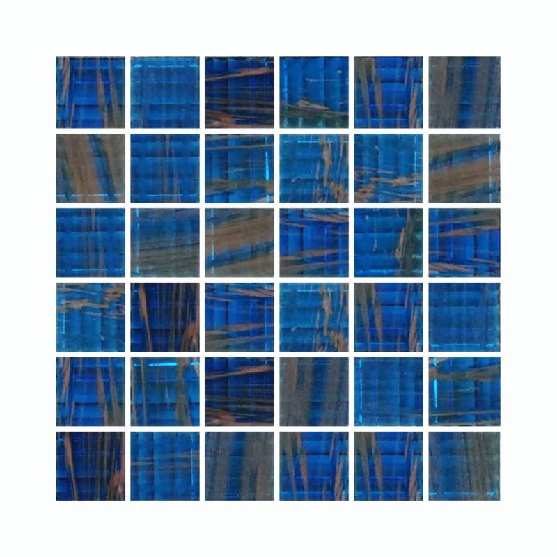 Gạch mosaic hồ bơi trang trí hình màu xanh 320*320mm E706
