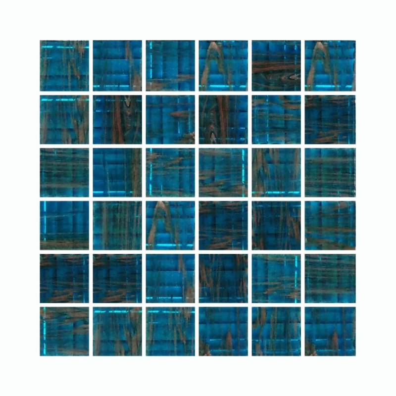 Gạch mosaic hồ bơi trang trí hình màu xanh 320*320mm E709