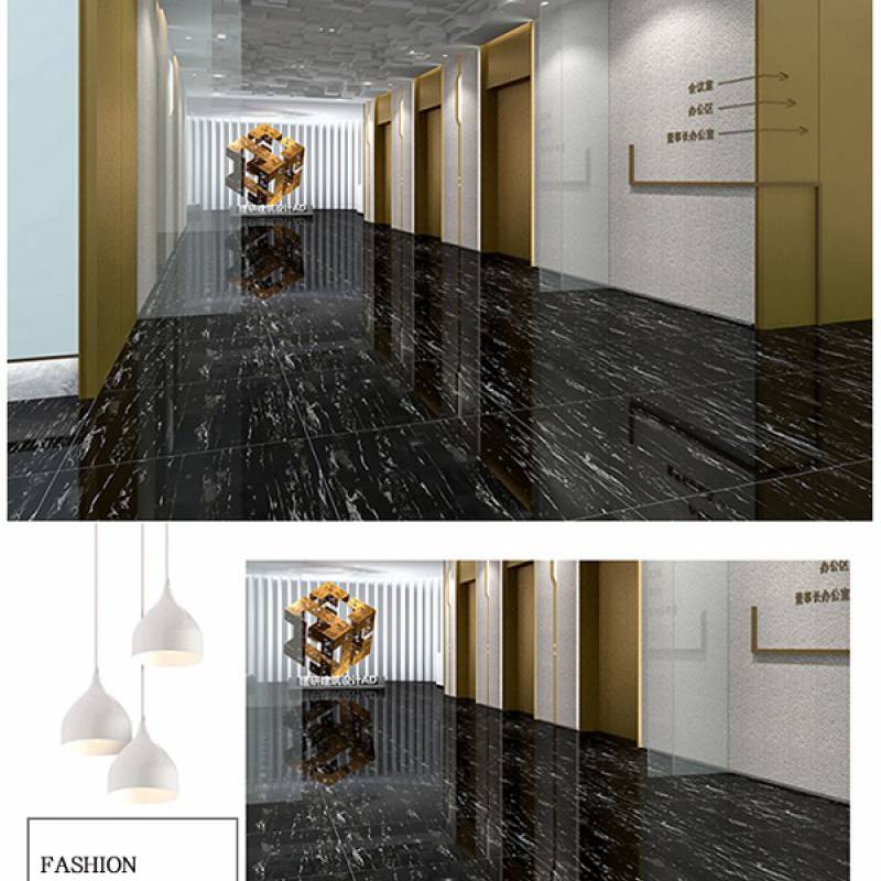 Gạch men bóng lát sàn hiện đại 600x600mm LF6706 màu đen