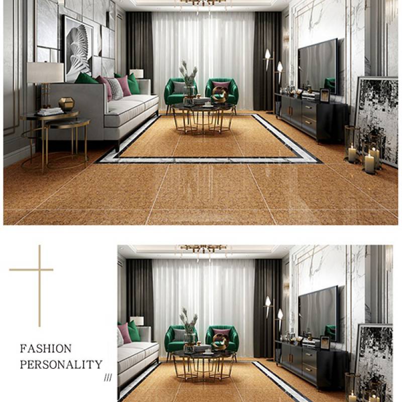 Gạch men lát sàn bề mặt bóng 600x600mm AK613 màu vàng 