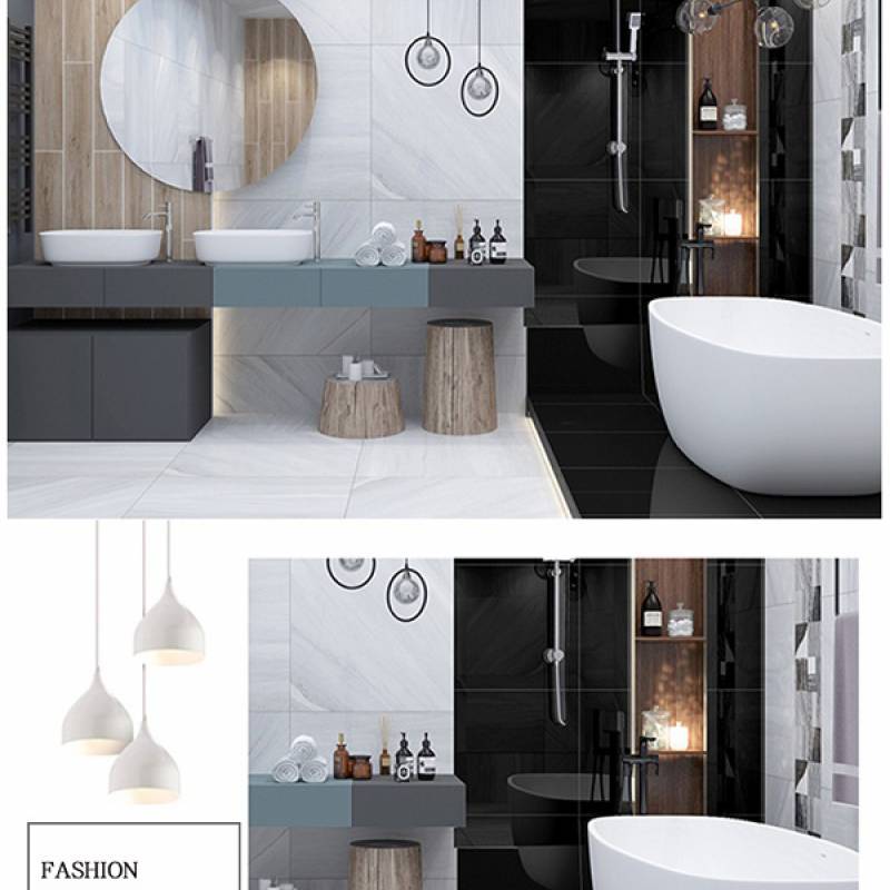 Gạch men lát sàn bề mặt bóng 600x600mm LF6808 màu đen