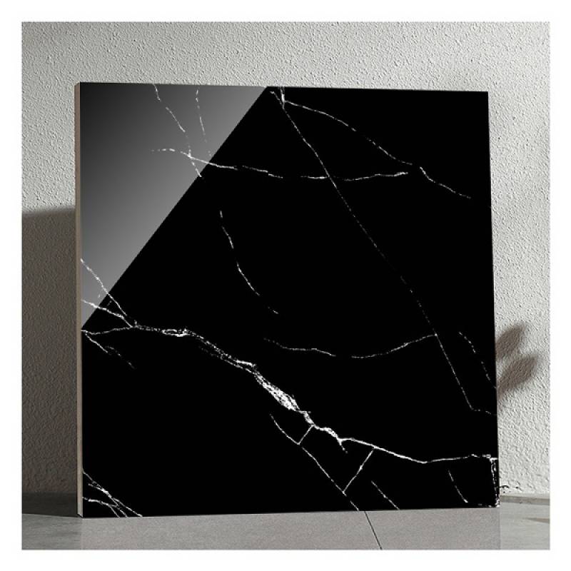 Gạch men bóng lát sàn cao cấp 600x600mm LF6825-6 màu đen 