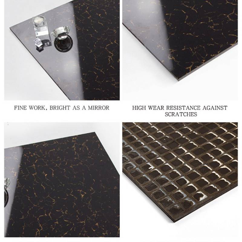Gạch men lát sàn bề mặt bóng 800x800mm AK817-6 màu đen