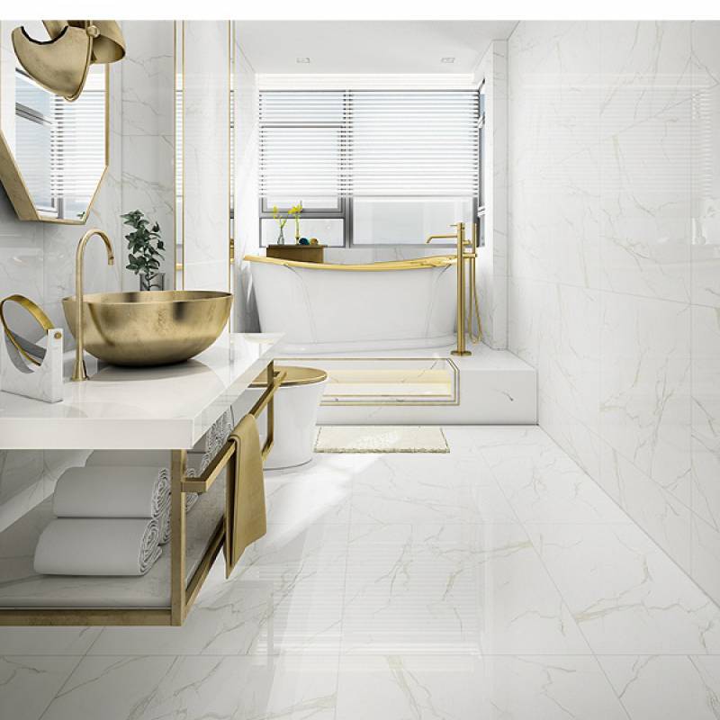 Gạch men lát sàn 600x600mm  6019-1 màu trắng đá cẩm thạch