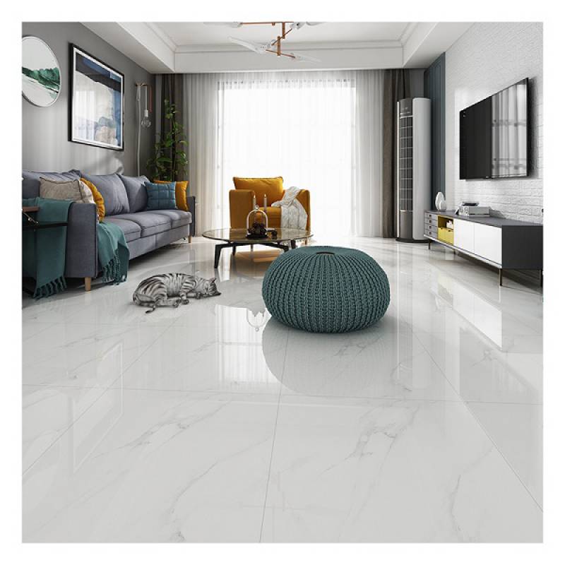 Gạch men bóng lát sàn 600x600mm 6053-1 màu trắng