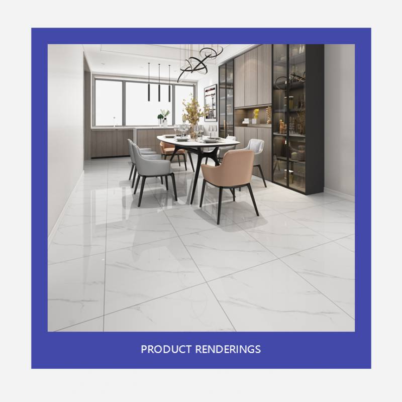 Gạch men lát sàn cao cấp 600x600mm 6104-1 màu trắng