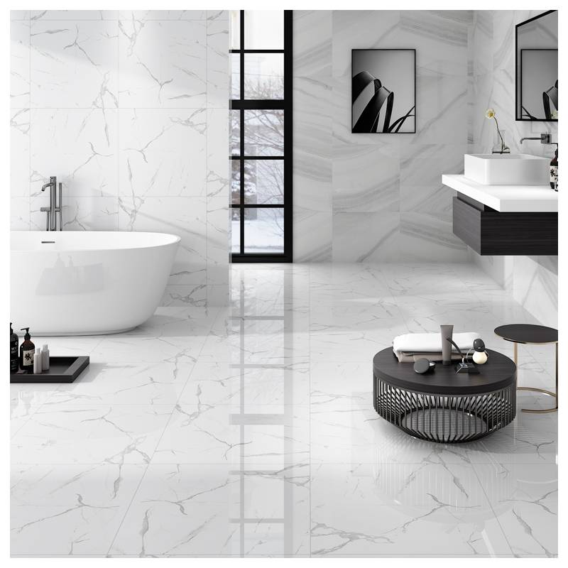 Gạch men lát sàn hiện đại 600x600mm 63111-1 màu trắng