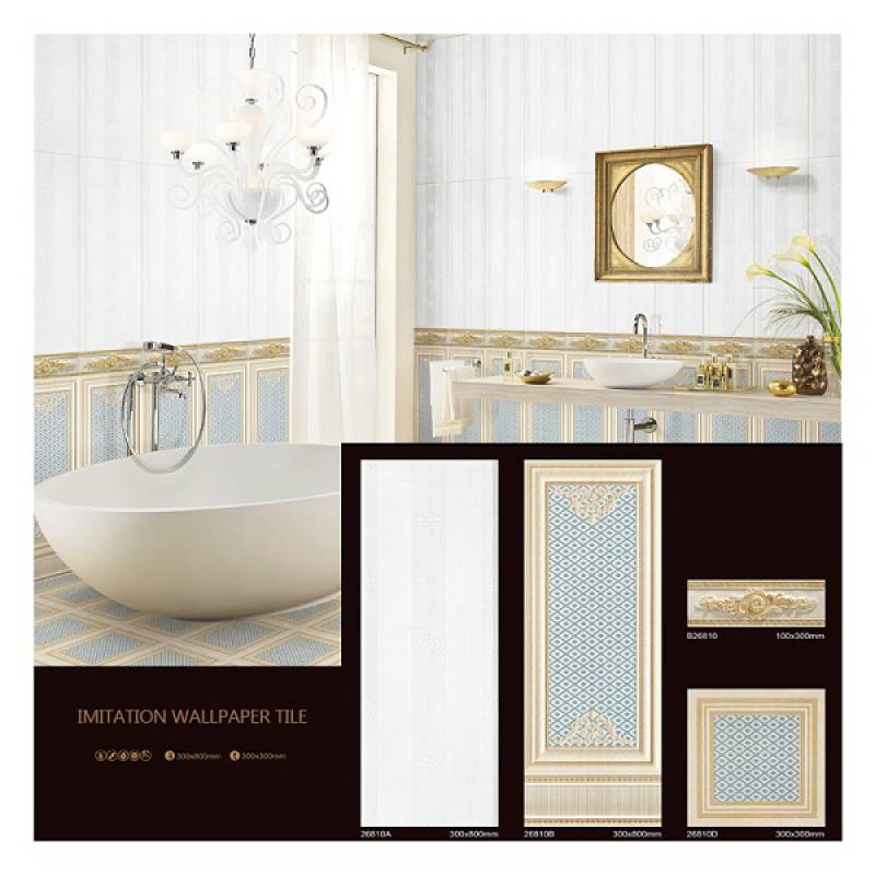 Gạch men ốp tường phong cách châu âu 300x800m màu xanh 